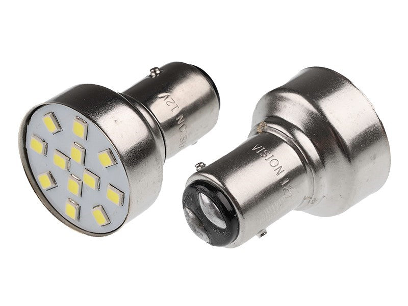 Izzó VISION P21 5W BAY15d 12V 12x 5mm LED fehér 2 db – kép 2