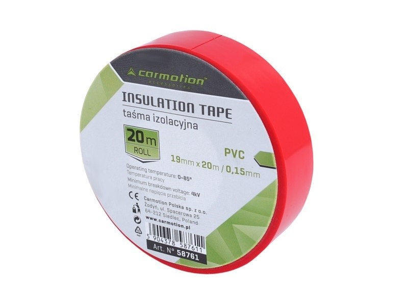 Szigetelőszalag PVC 0,15mm x 19 mm x 20m piros, 1 db