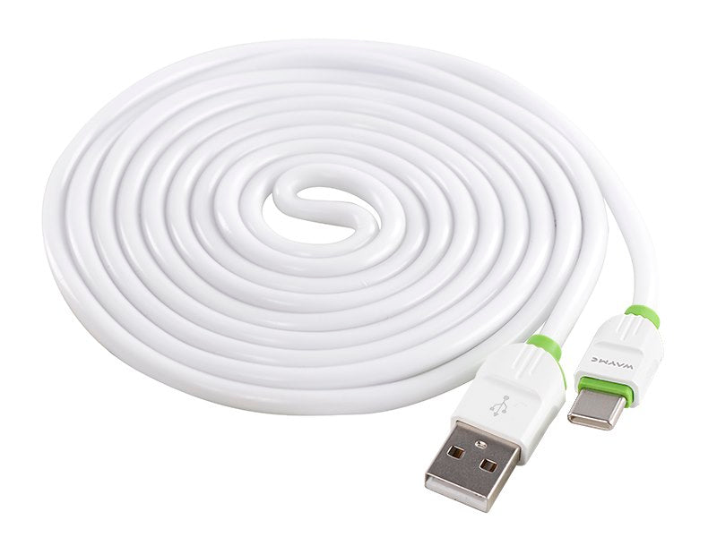 WAYME töltő és szinkronizáló kábel szilikon lapos 200 cm USB> USB C – kép 2