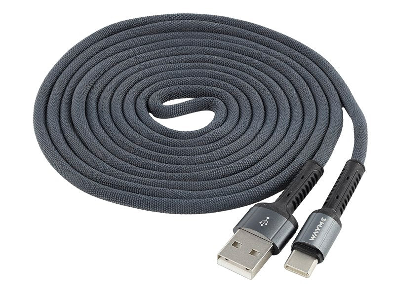 WAYME töltő és szinkronizáló kábel fonott mikroszálas 200 cm USB> USB C – kép 2