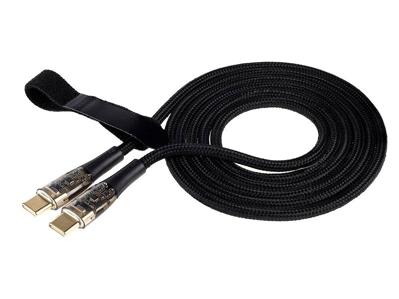 WAYME Mikroszálas fonott töltő és szinkronizáló kábel 120 cm USB C > USB C PD max 100W – kép 2