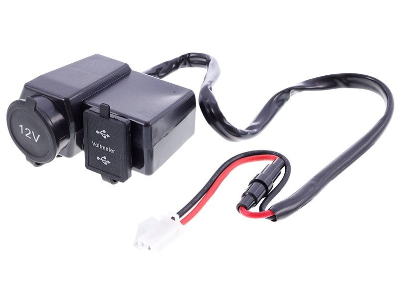 Motorkerékpár töltő 2xUSB 42A feszültségmérővel és EURO szivargyújtó aljzattal – kép 2