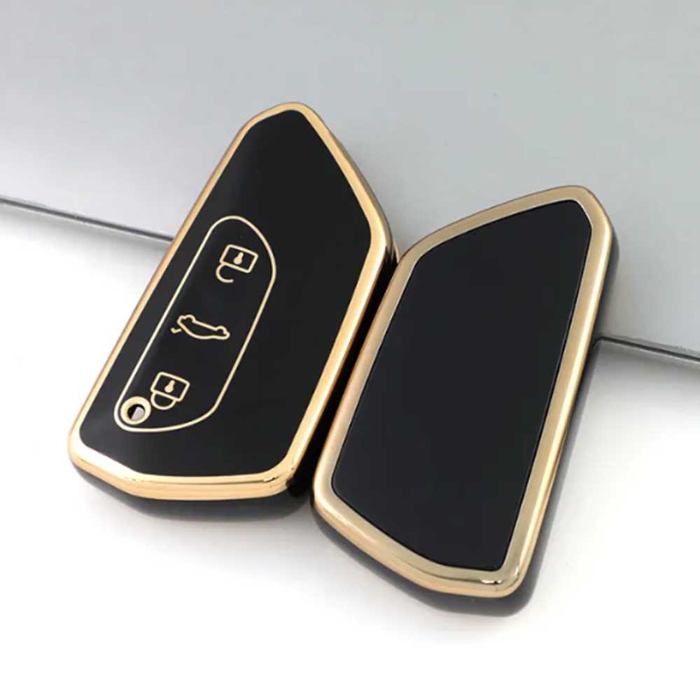 VW 3 gombos TPU kulcstok fekete színben