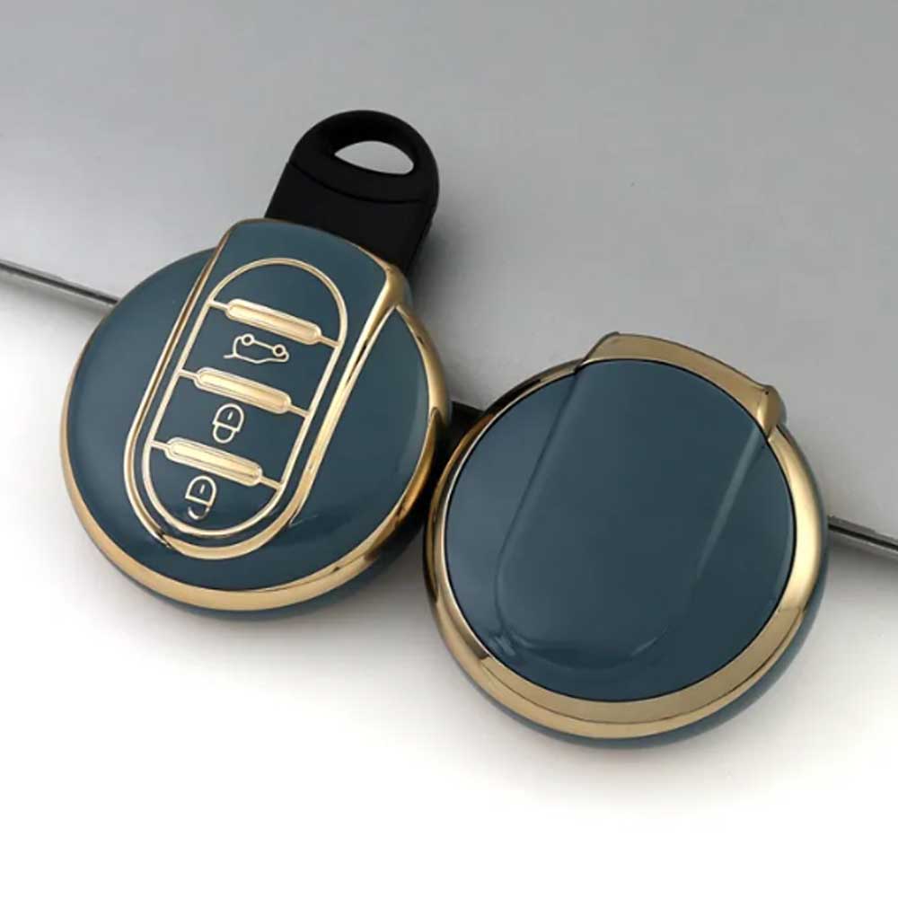 Mini 3 gombos TPU kulcstok kék színben