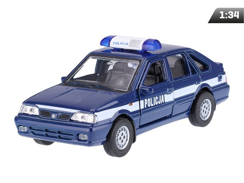 1:34-es modell, PRL Polonez Caro Plus POLICJA, tengerészkék és fehér (A884PCPPOGB)