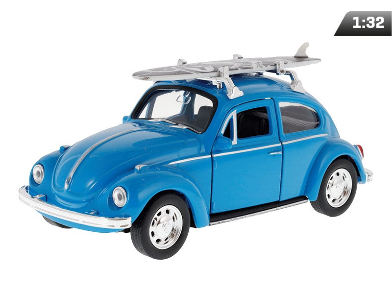 1:34-es modell, VW Bogár, szörfözés, kék (A880VWBSN)