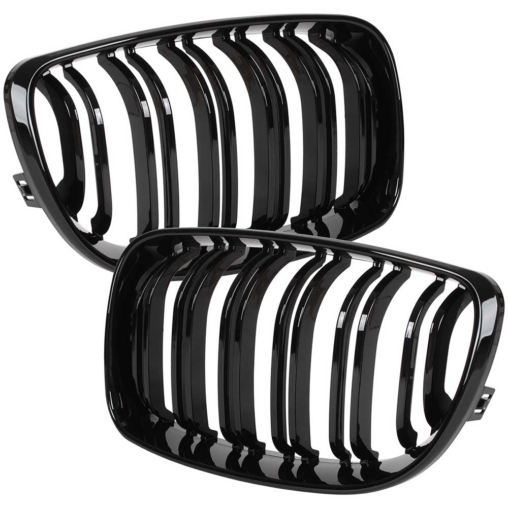 BMW 1 E81, E82, E87, E88 hűtőrács (fényes fekete, double bar – bal+jobb) 2007-2011