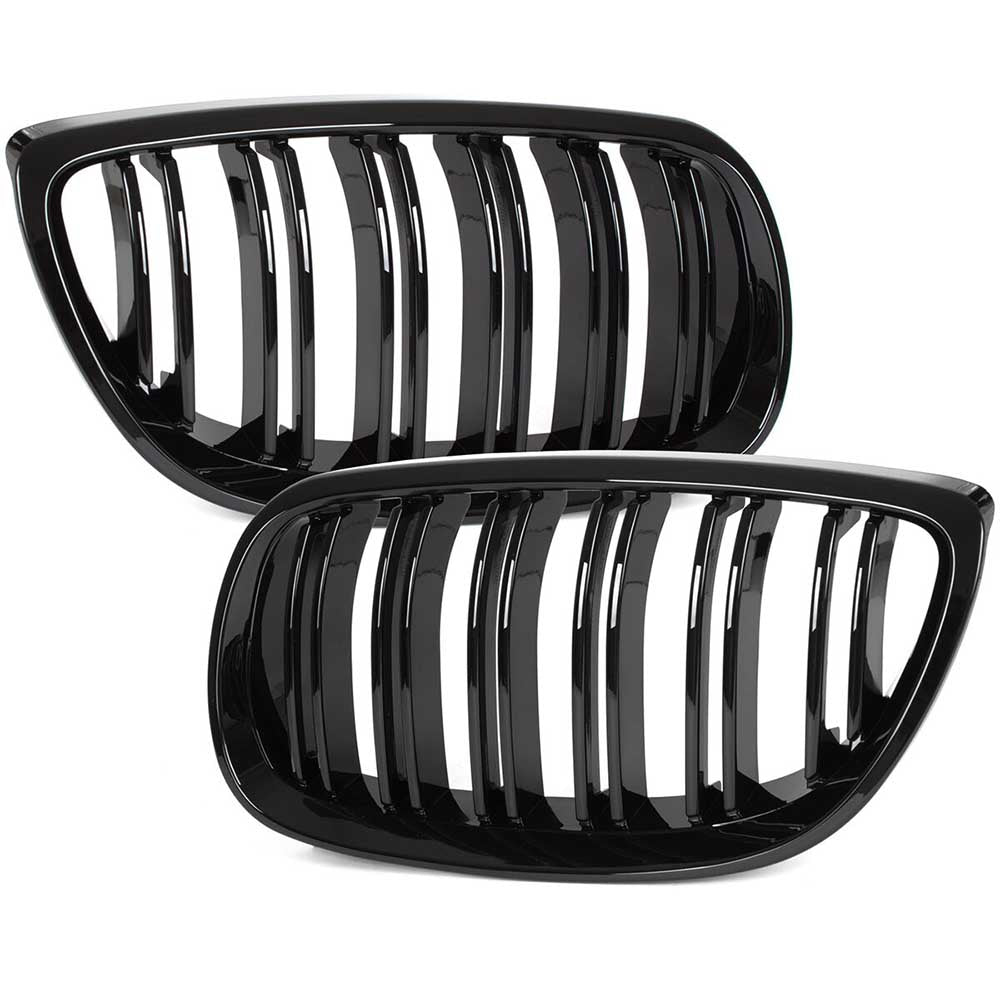 BMW 3 E92, E93 hűtőrács (fényes fekete, double bar – bal+jobb) 2006-2010