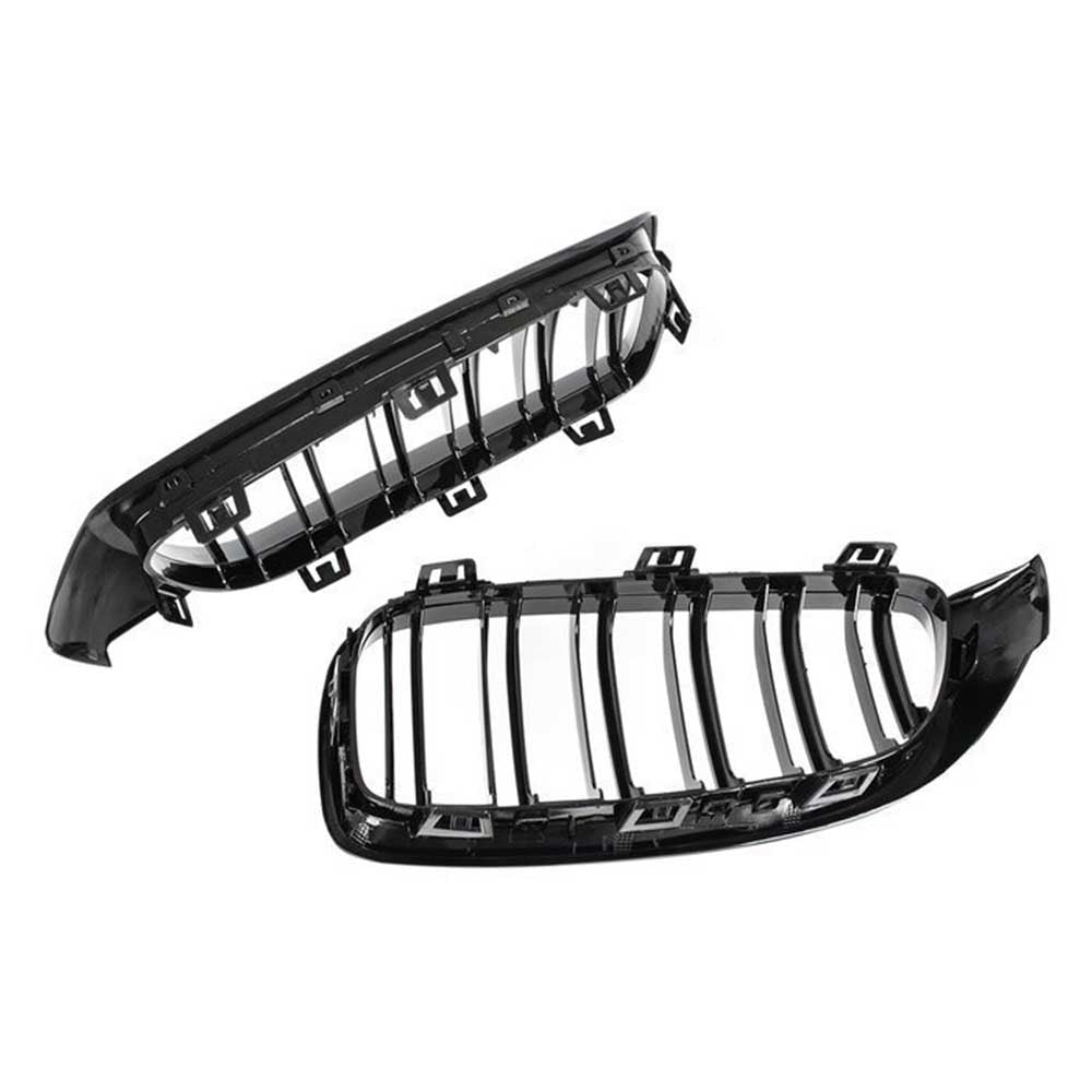 BMW 4 F32, F33, F36 hűtőrács (fényes fekete, double bar – bal+jobb) 2013-2018