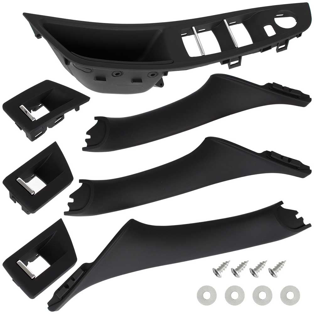 BMW 5 F10/F11 ajtóbehúzó borítás szett (fekete, 7 db, 1 lyukas) 2009-2017