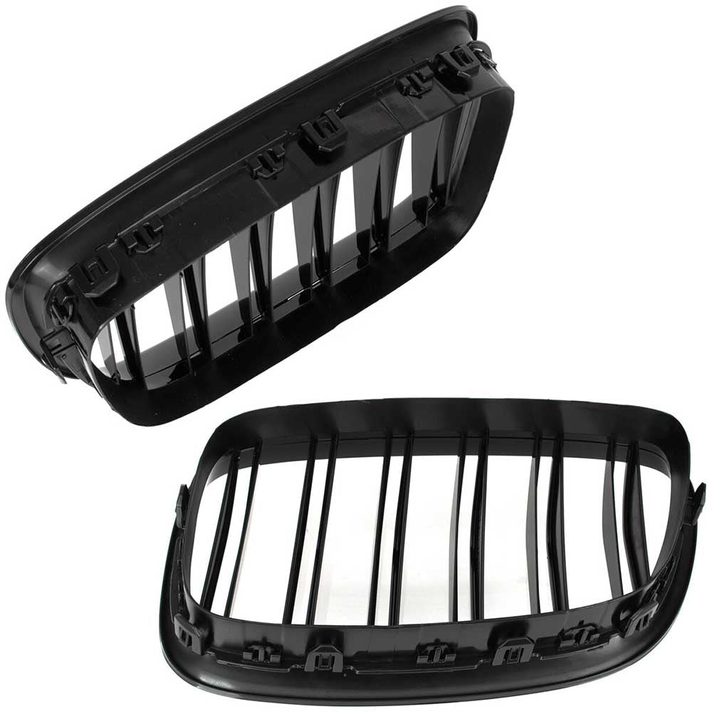 BMW 5 F07 GT hűtőrács szett (fényes fekete, dupla rácsozású) 2009-2017