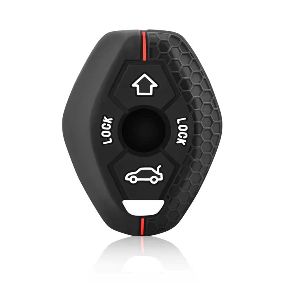 BMW kľúč silikónové puzdro 4 tlačidlá Čiereno-Červené