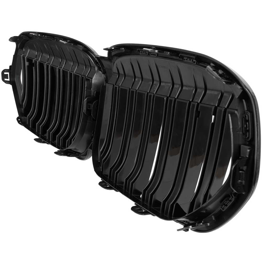 BMW X1 F48 Van hűtőrács (fényes fekete, double bar – bal+jobb) 2019-2022