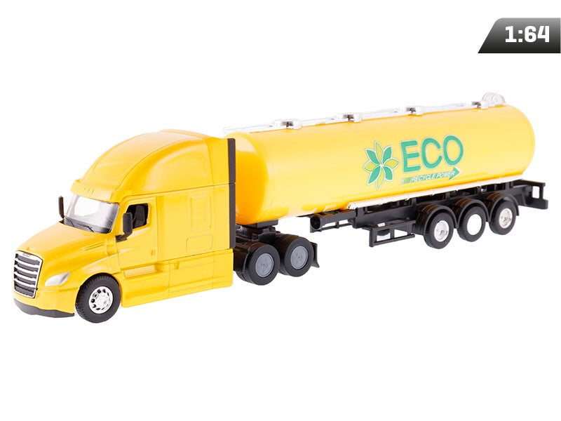 1:64-es modell, CASCADIA Freightleiner, tartálykocsi, sárga