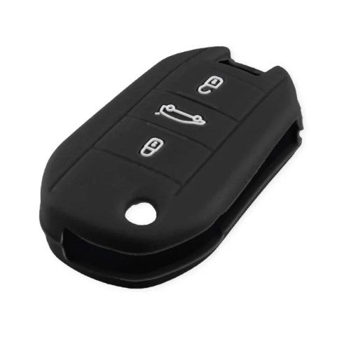 Citroen bicskakulcs szilikon tok 3 gombos - Fekete