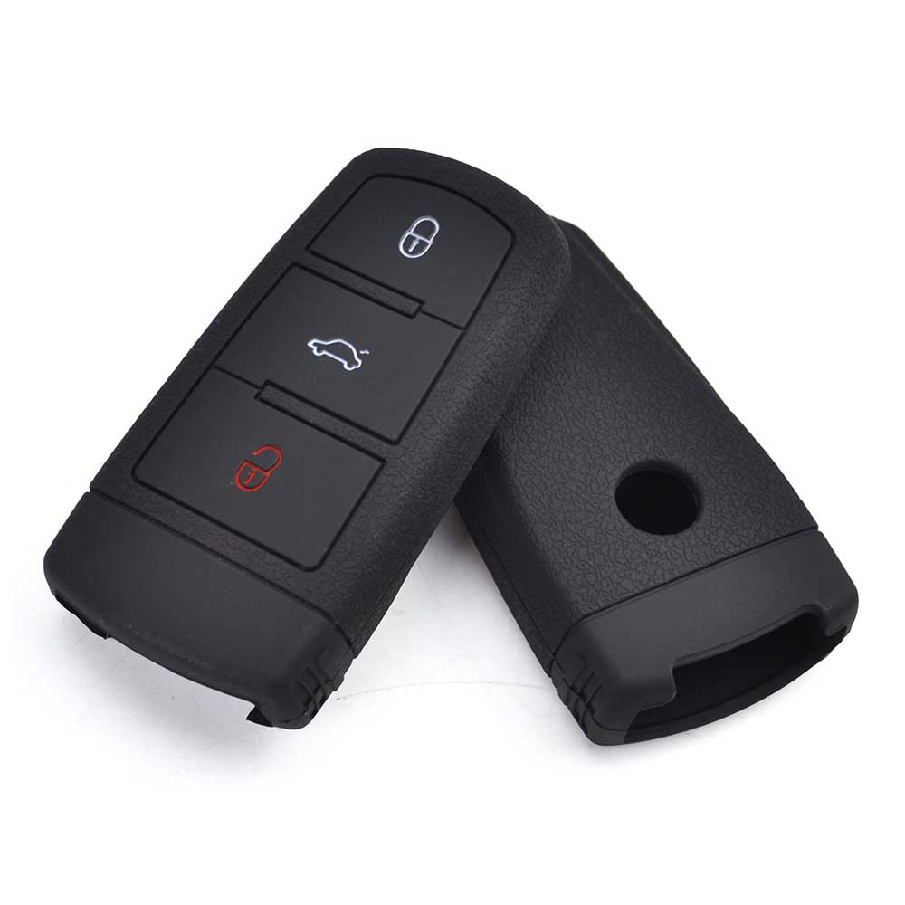 Fekete színű, 3 gombos VW kulcs, kulcsház szilikon tok