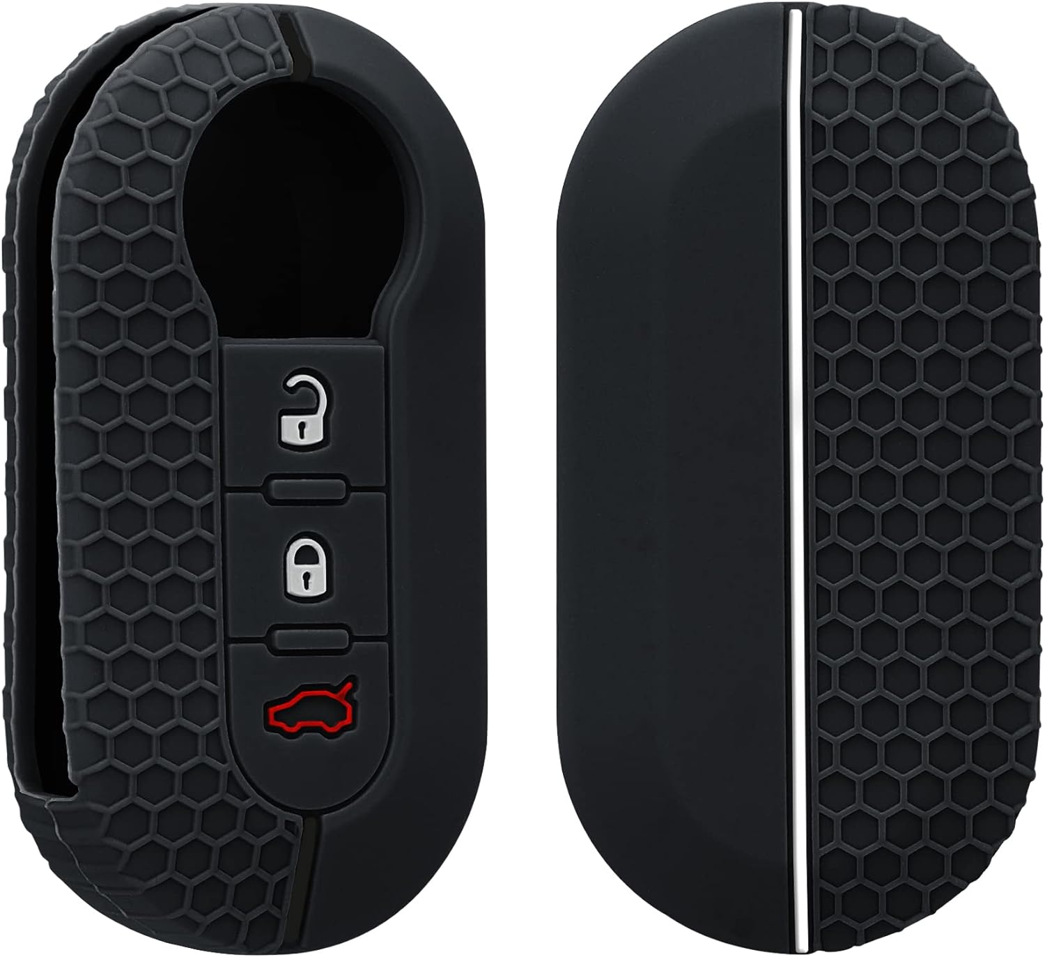 Fiat kulcs szilikon tok 3 gombos Fehér