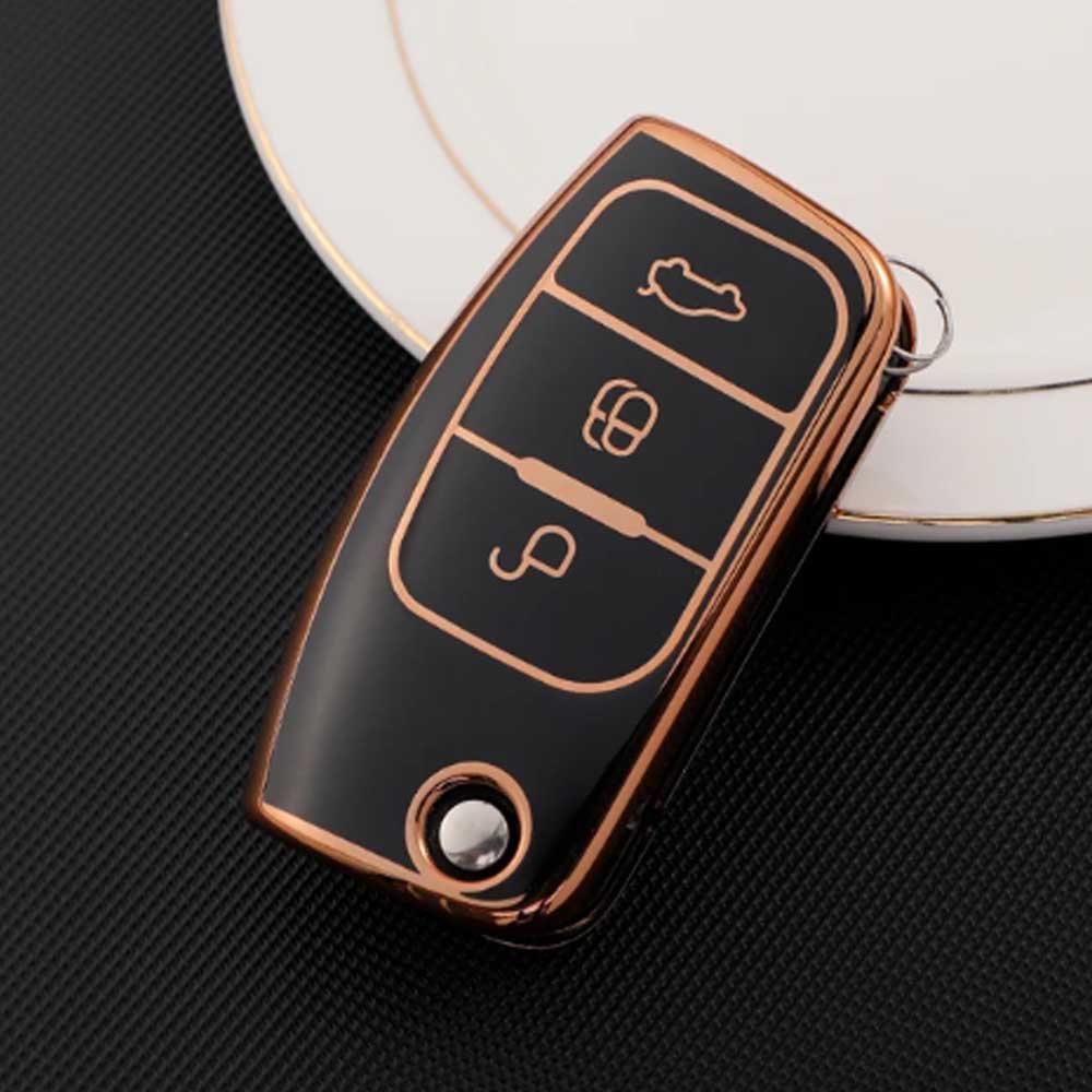 Ford kulcs TPU tok 3 gombos - Fekete