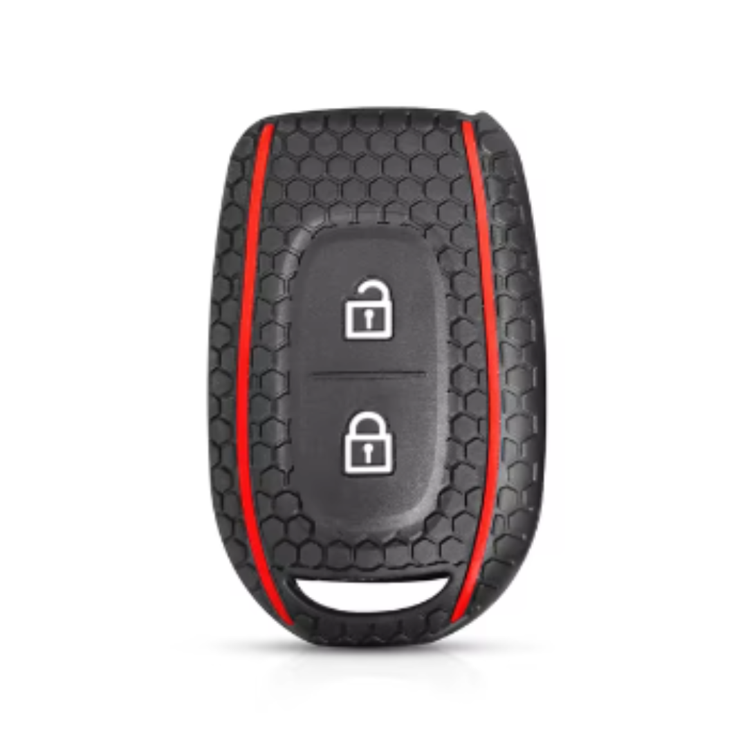 Renault 2 gombos szilikon tok Fekete-Piros/Fehér