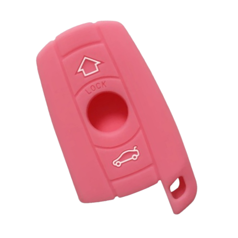 BMW kulcs szilikon tok 3 gombos Pink