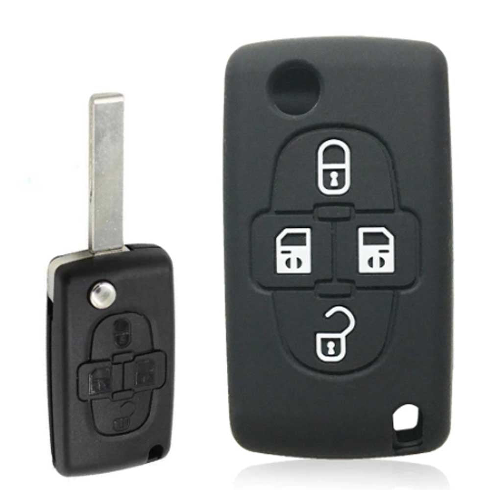 Citroen 4 gombos szilikon tok - Fekete