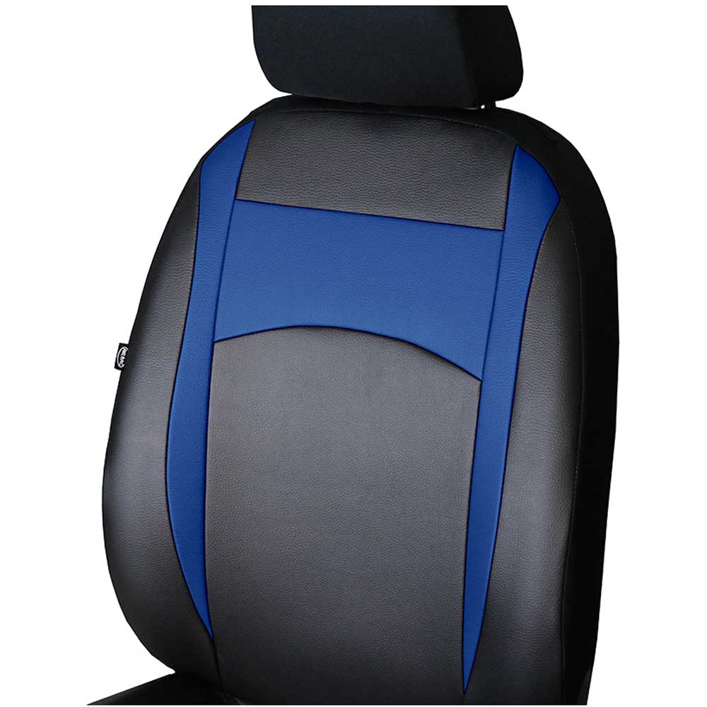Design típusú 5 részes Univerzális üléshuzat kék színben bőrből