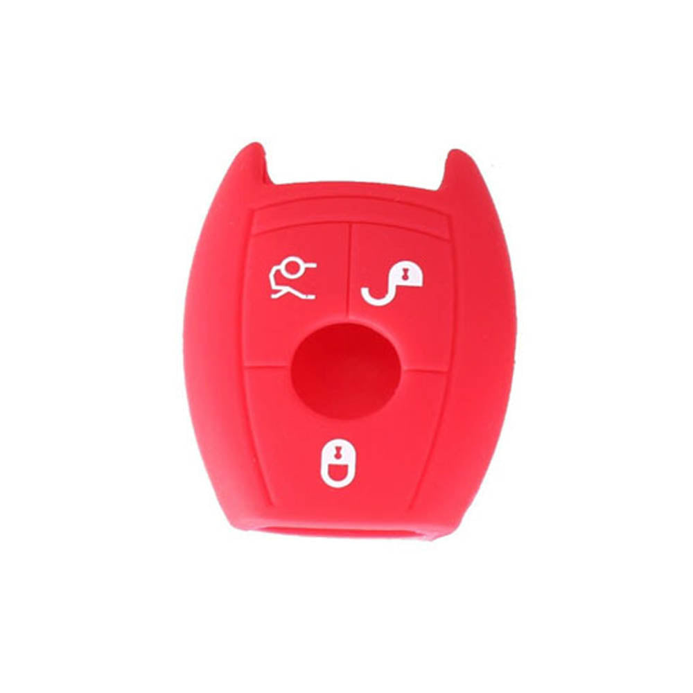 Mercedes 3 gombos kulcs szilikon tok piros
