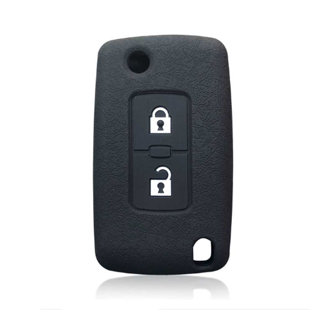 Mitsubishi 2 gombos szilikon tok - Fekete