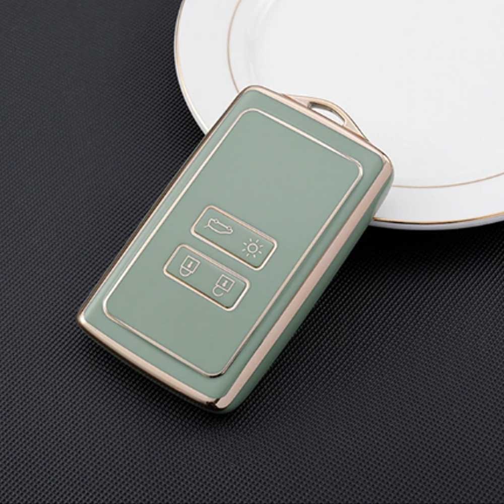 Renault 4 gombos TPU kulcstok - Zöld