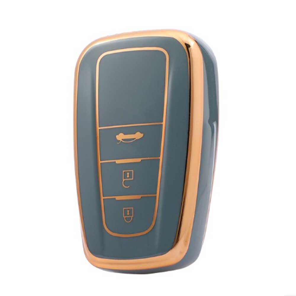 Toyota 3 gombos TPU kulcstok - Kékesszürke