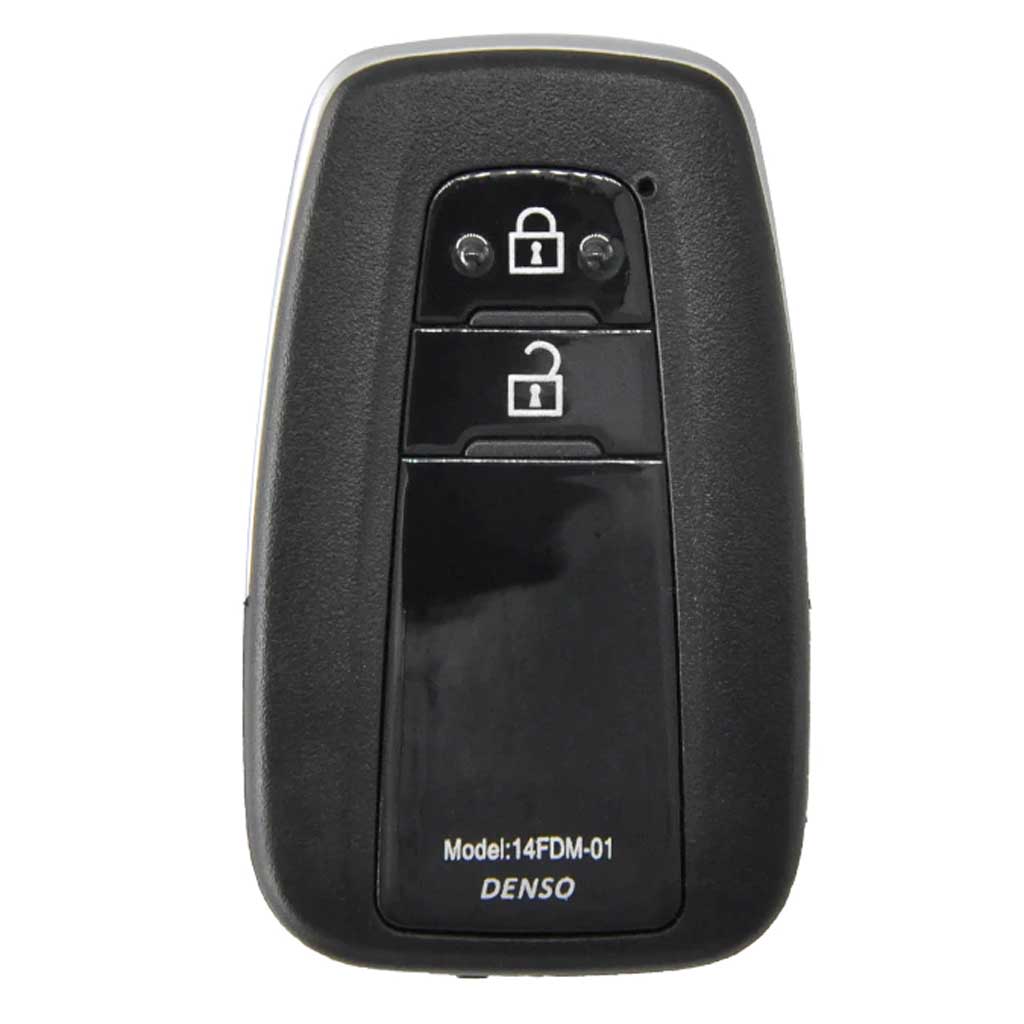 Fekete színű, 2 gombos Toyota kulcs, kulcsház.