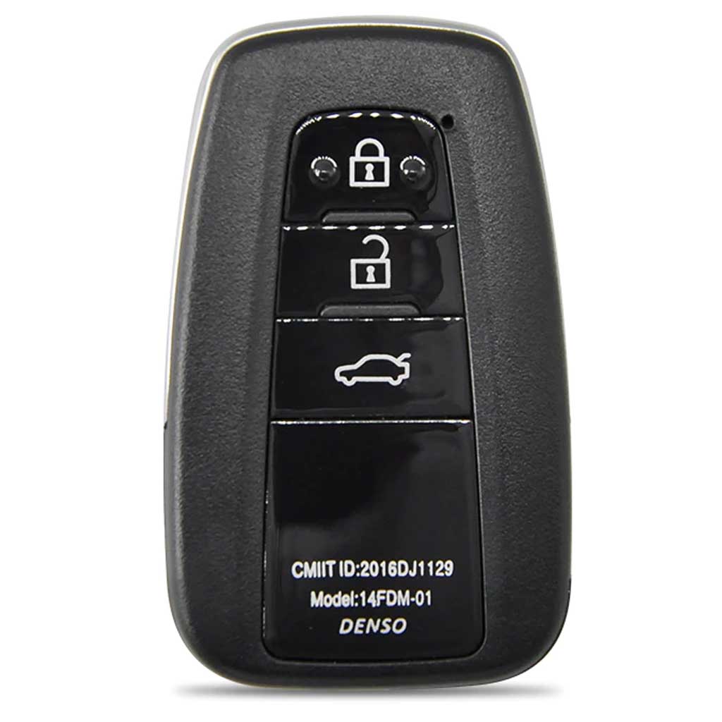 Fekete színű, 3 gombos Toyota kulcs, kulcsház.