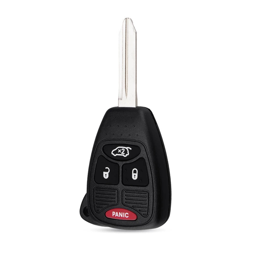 4 gombos, fekete színű Dodge kulcs, kulcsház nyers kulcsszárral.