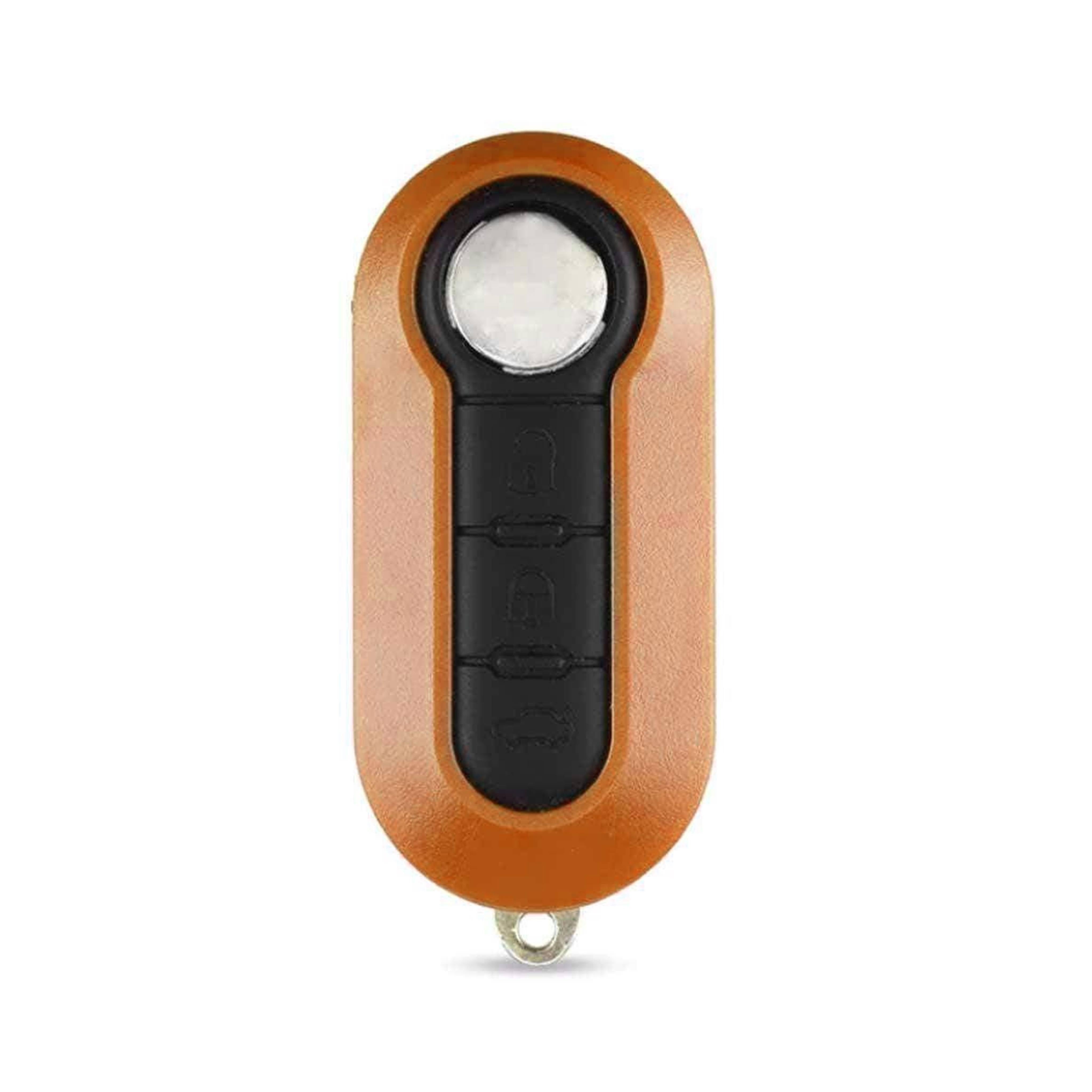 3 gombos, narancssárga színű Peugeot bicskakulcs fekete színű gombsorral.