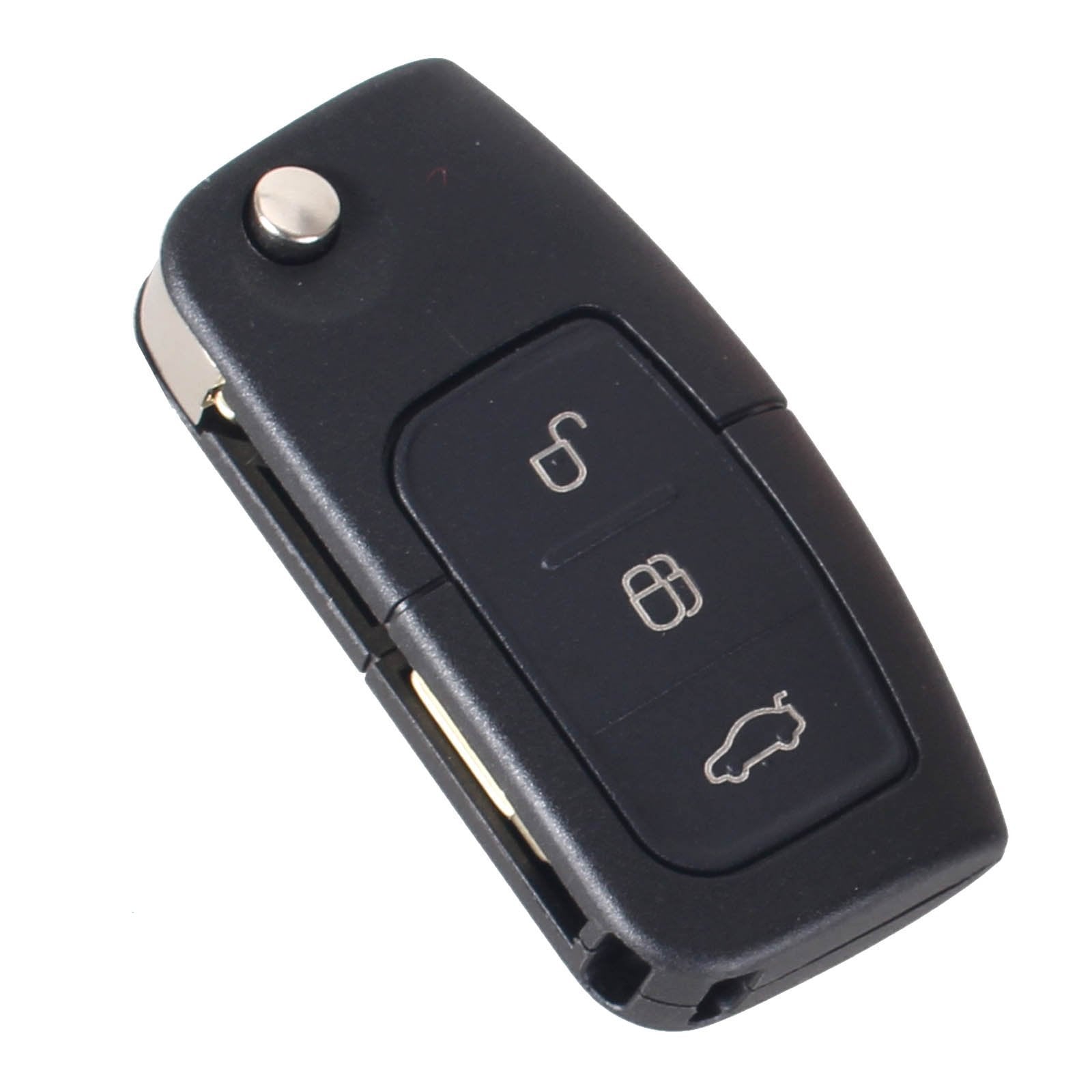 Fekete színű, 3 gombos Ford kulcs, bicskakulcs.