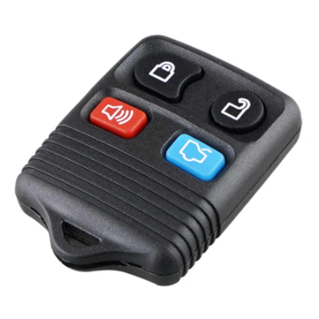 Fekete színű, 4 gombos Ford távirányítós kulcs, kulcsház.