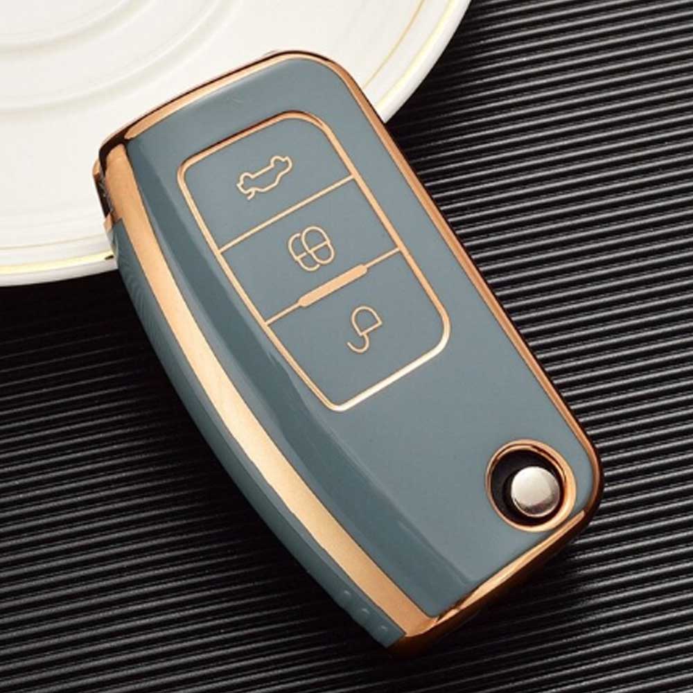 Ford 3 gombos TPU kulcs tok szürke színben