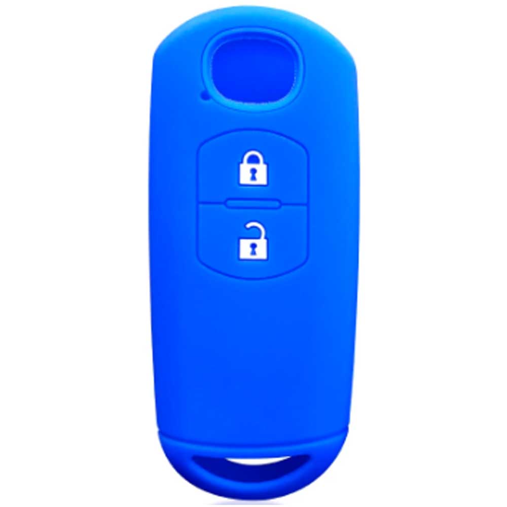 Mazda 2 gombos kulcs szilikon tok kék színben