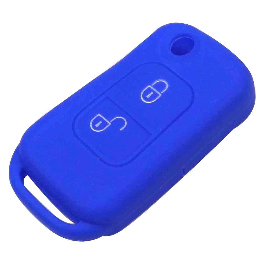 Mercedes Benz kulcs szilikon tok 2 gombos kék