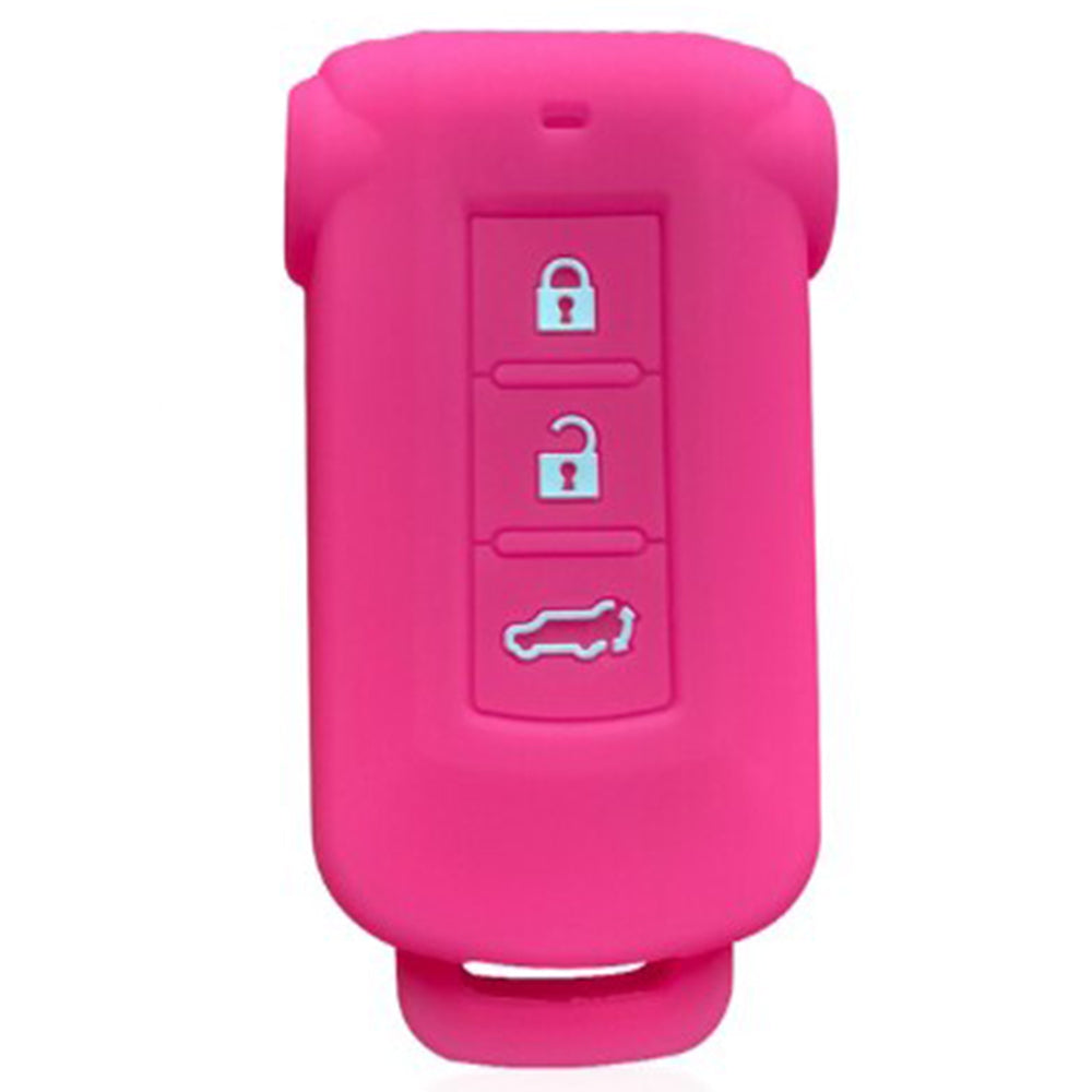 Mitsubishi 3 gombos szilikon tok, pink színben.