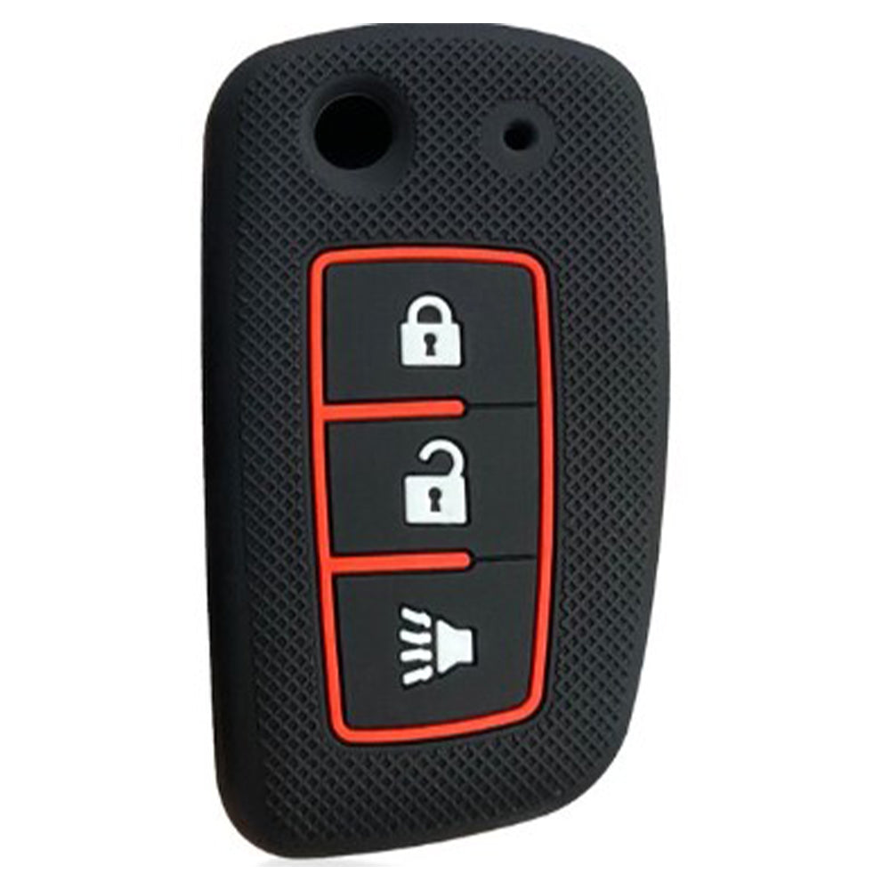 Nissan 3 gombos szilikon tok, fekete színben.
