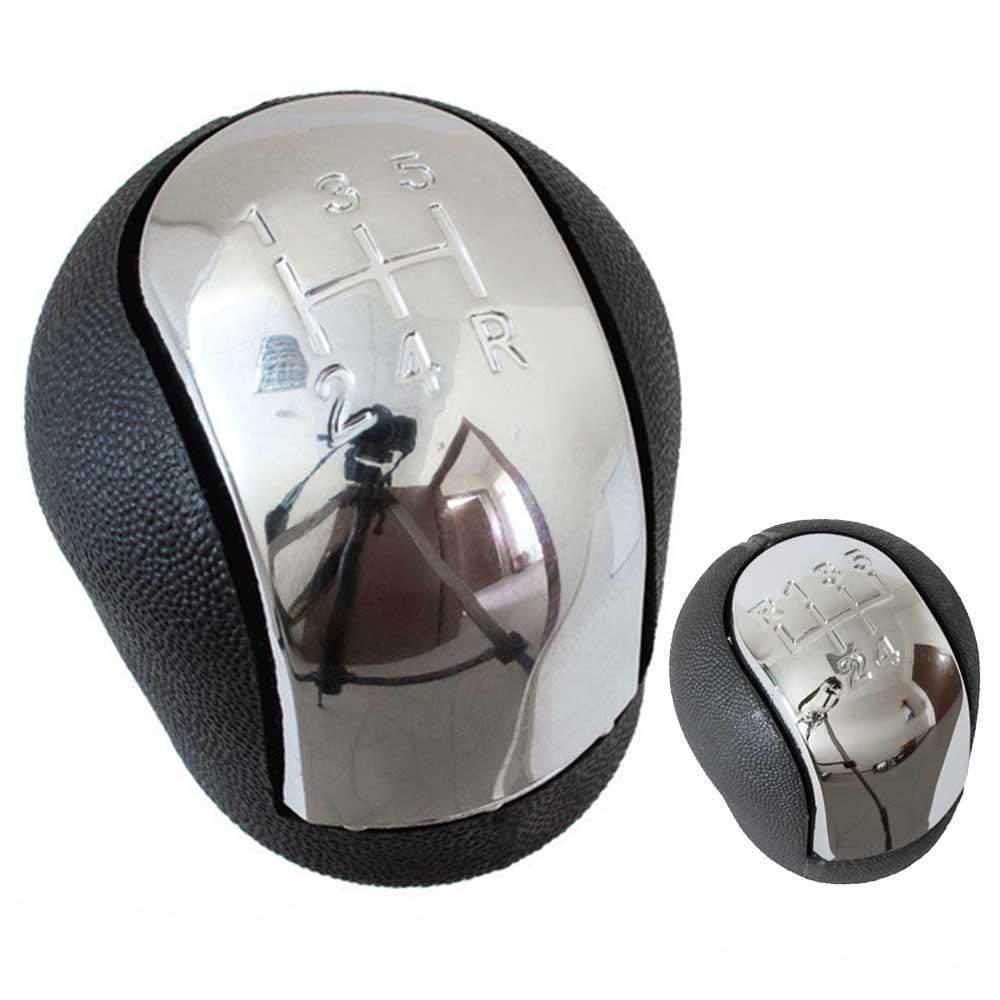 Fekete, 5 sebességes Opel Vectra és Signum váltógomb krómozott számlappal.