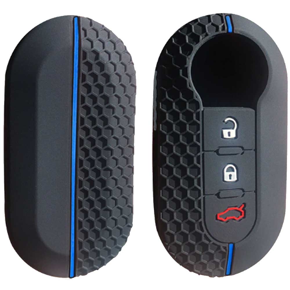 Peugeot 3 gombos kulcs szilikontok kék színben