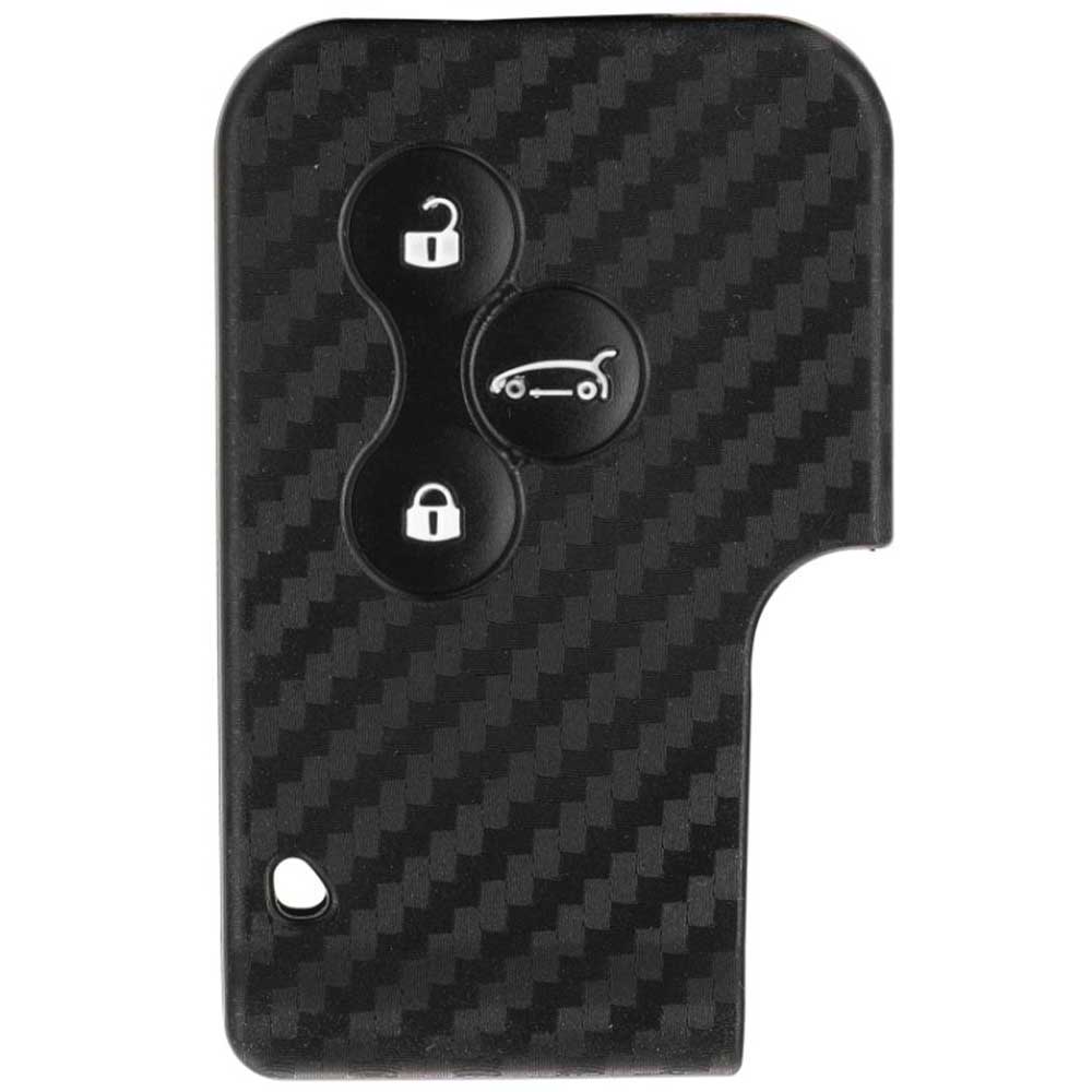 Renault 3 gombos szilikon tok, carbon mintázattal.