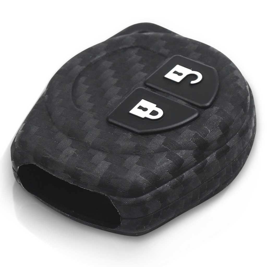 Karbon mintás, 2 gombos Suzuki kulcs szilikon tok.