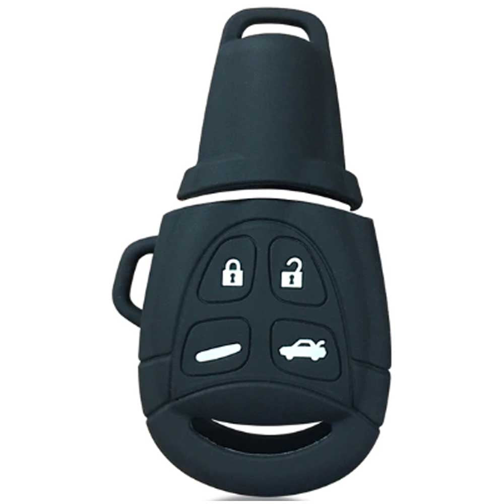 Saab 4 gombos kulcs szilikon tok fekete színben