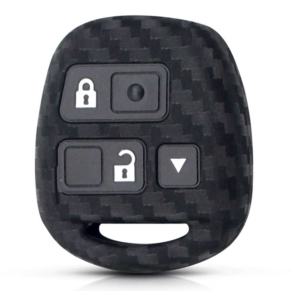 Karbon mintás, 3 gombos Toyota kulcs szilikon tok.