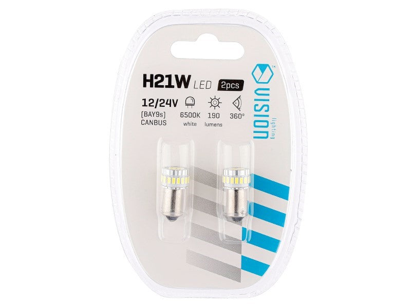 Izzó VISION H21W BAY9s 1224V 18x SMD LED nem poláris CANBUS fehér 2 db – kép 3