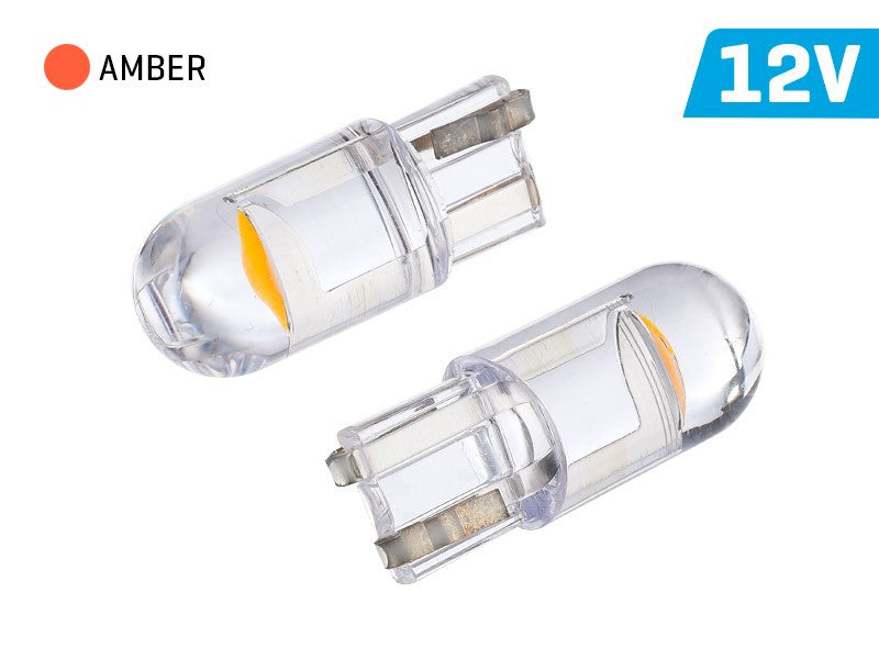 Izzó VISION WY5W (T10) 12V 1x F10 LED, teljesen üveg, narancssárga, 2 db