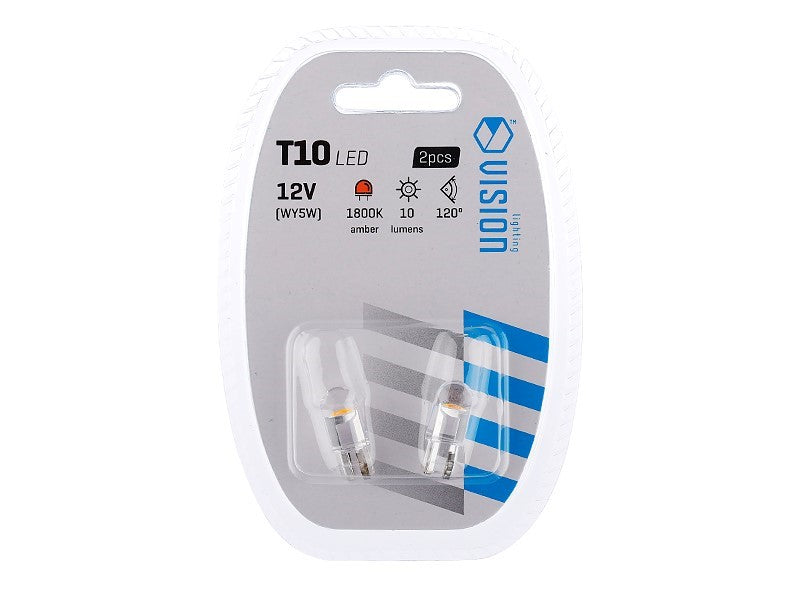 Izzó VISION WY5W T10 12V 1x F10 LED teljesen üveg narancssárga 2 db – kép 3